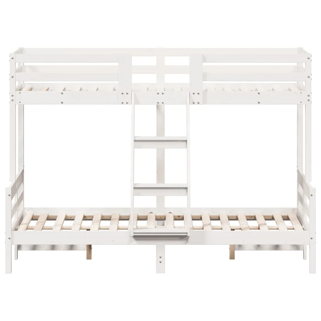 Bunk Bed 90x200/120x200 cm White Solid Wood Pine