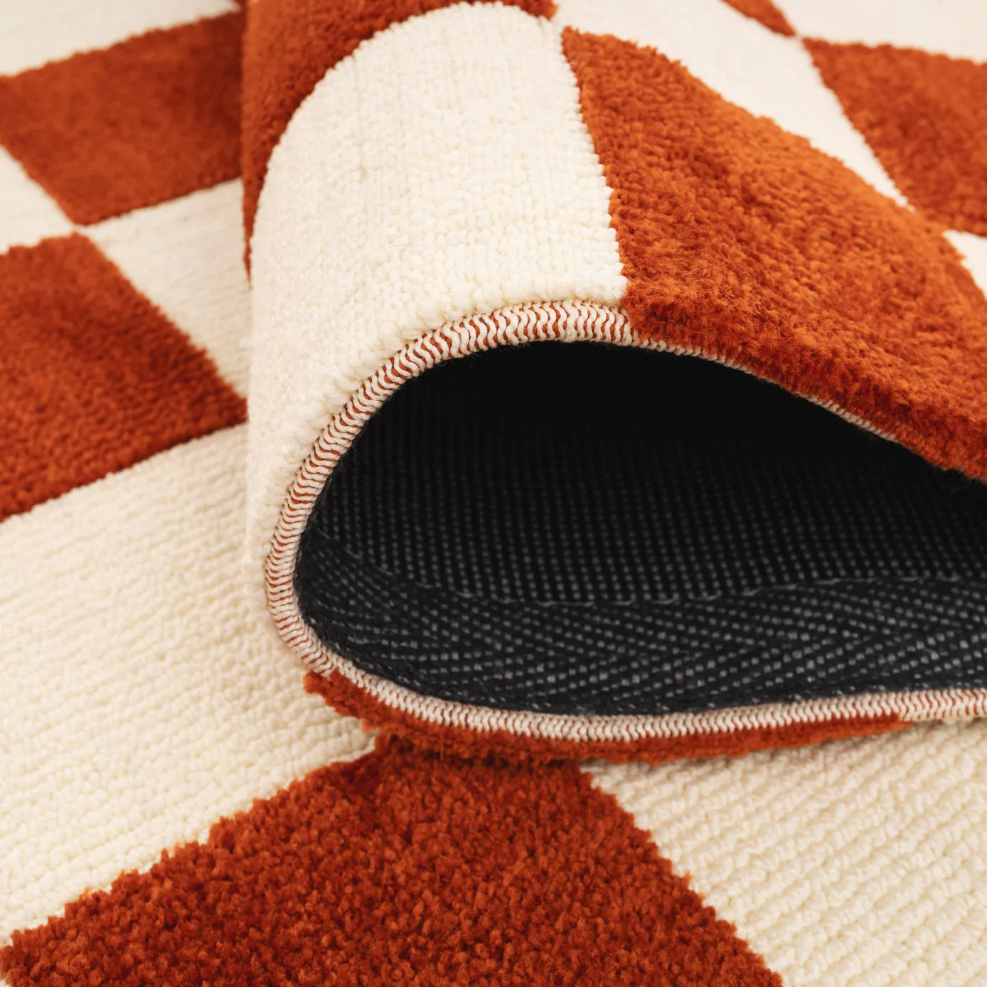 Burnt Orange Retro Rug - Maze Rust