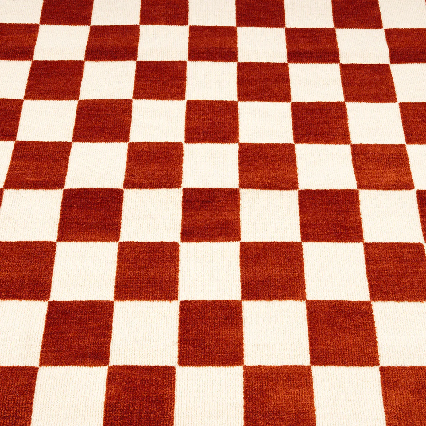 Burnt Orange Retro Rug - Maze Rust