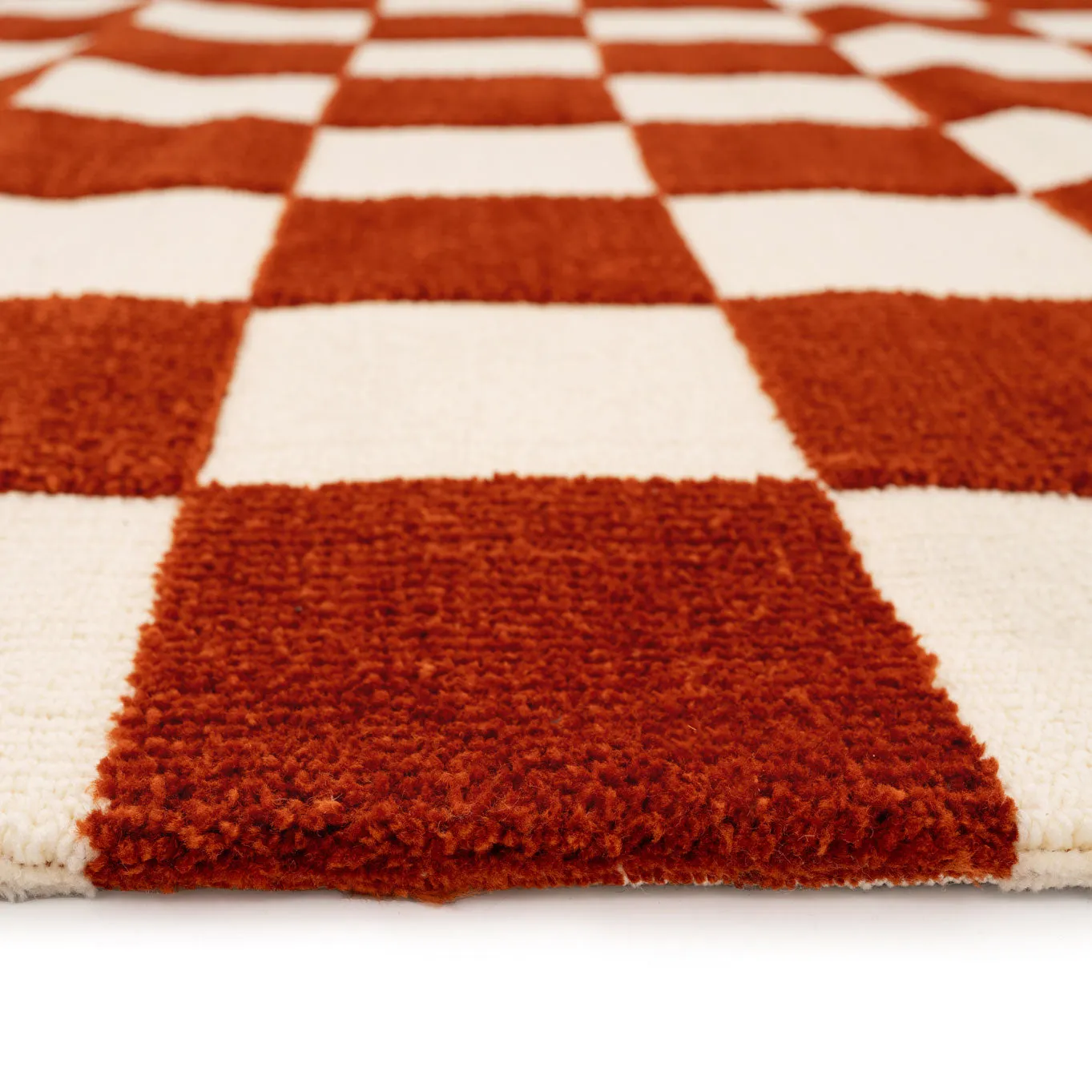 Burnt Orange Retro Rug - Maze Rust