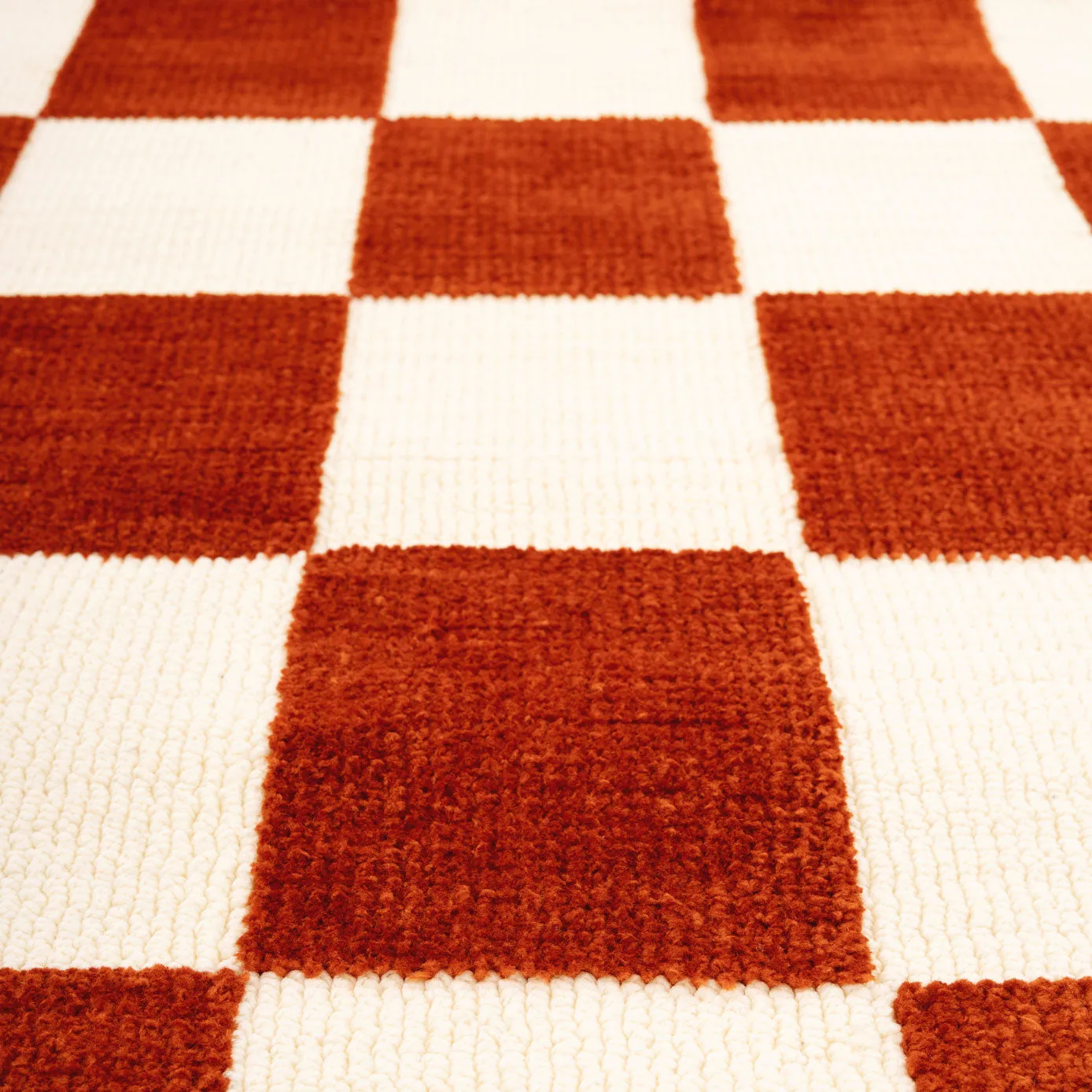 Burnt Orange Retro Rug - Maze Rust