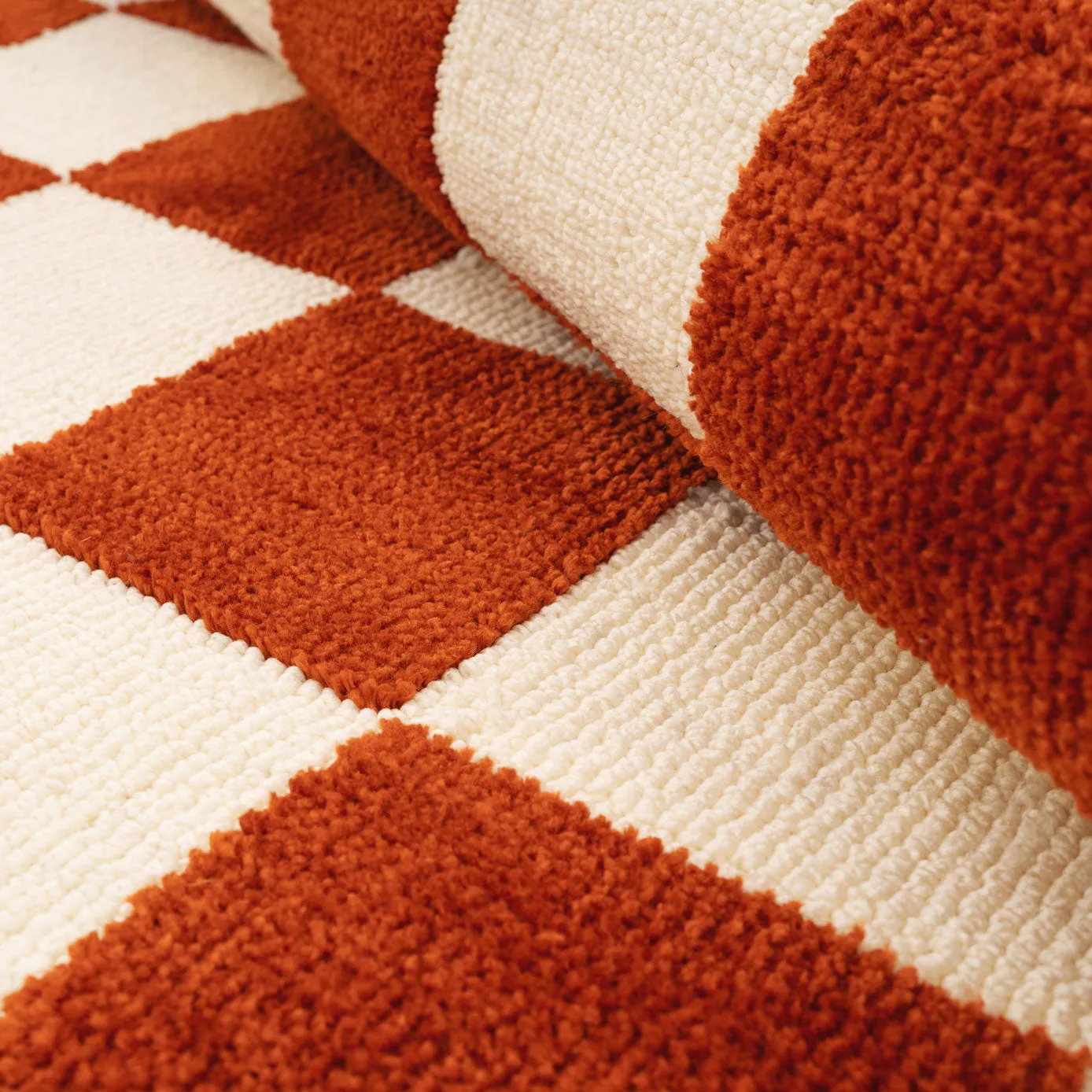 Burnt Orange Retro Rug - Maze Rust