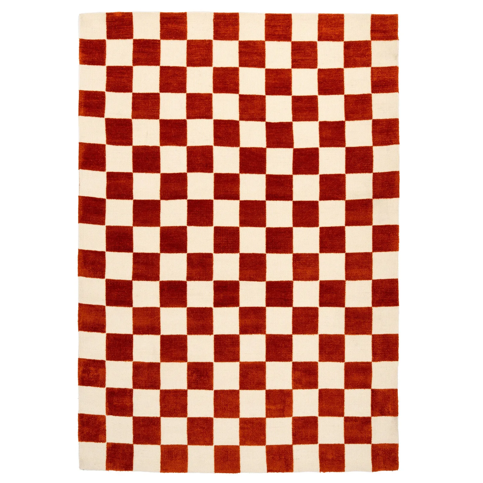Burnt Orange Retro Rug - Maze Rust
