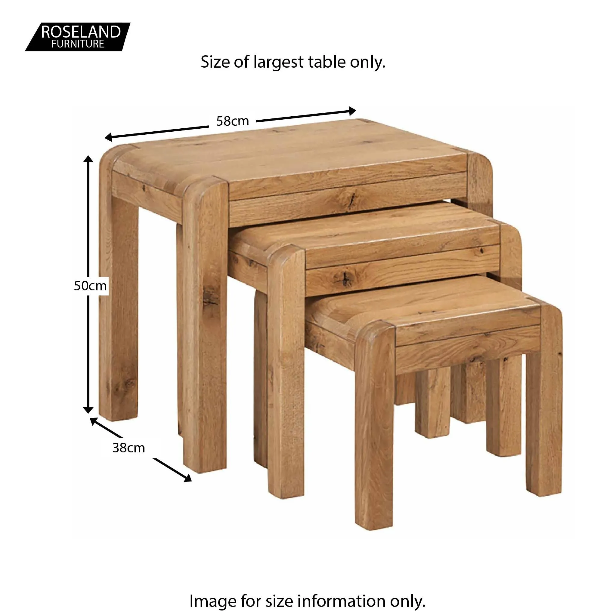 Capri Oak Nest of Tables