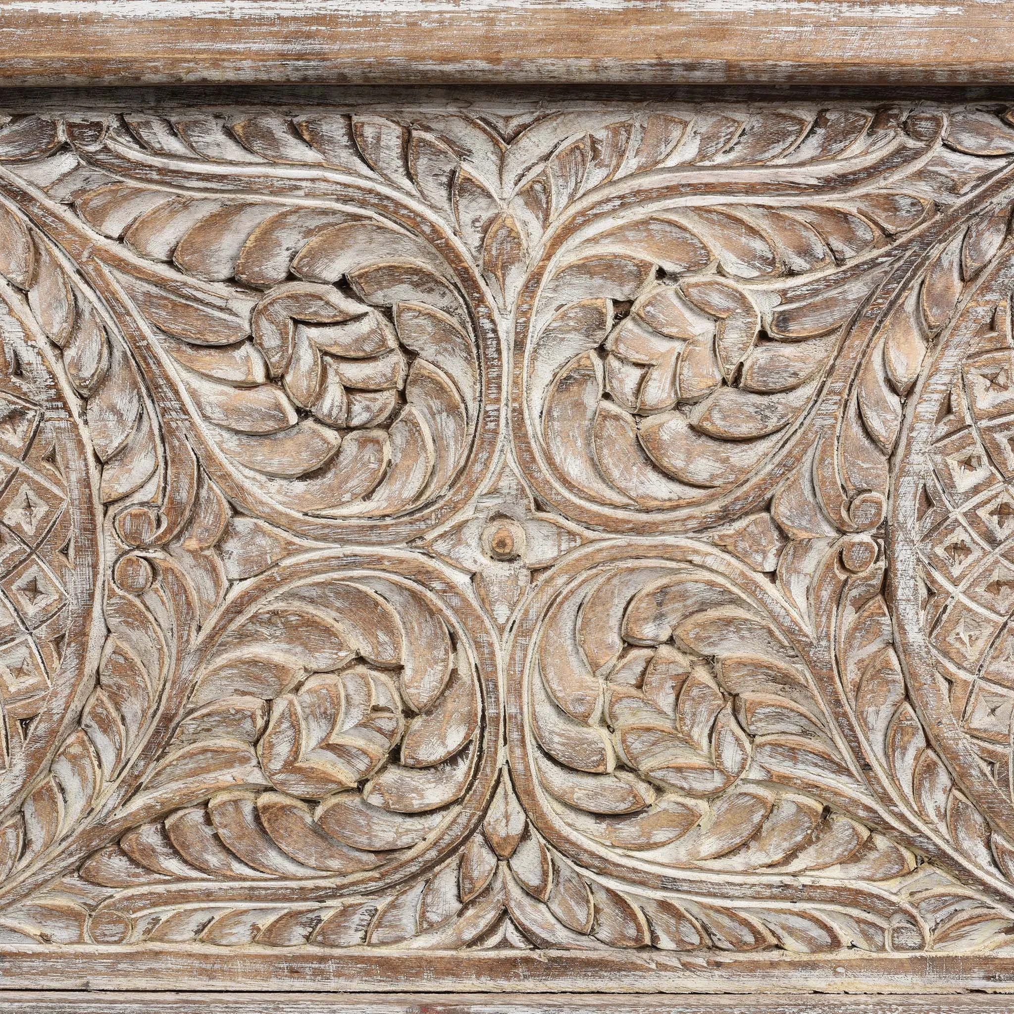 Carved Blanket Chest Made From Old Teak Wood