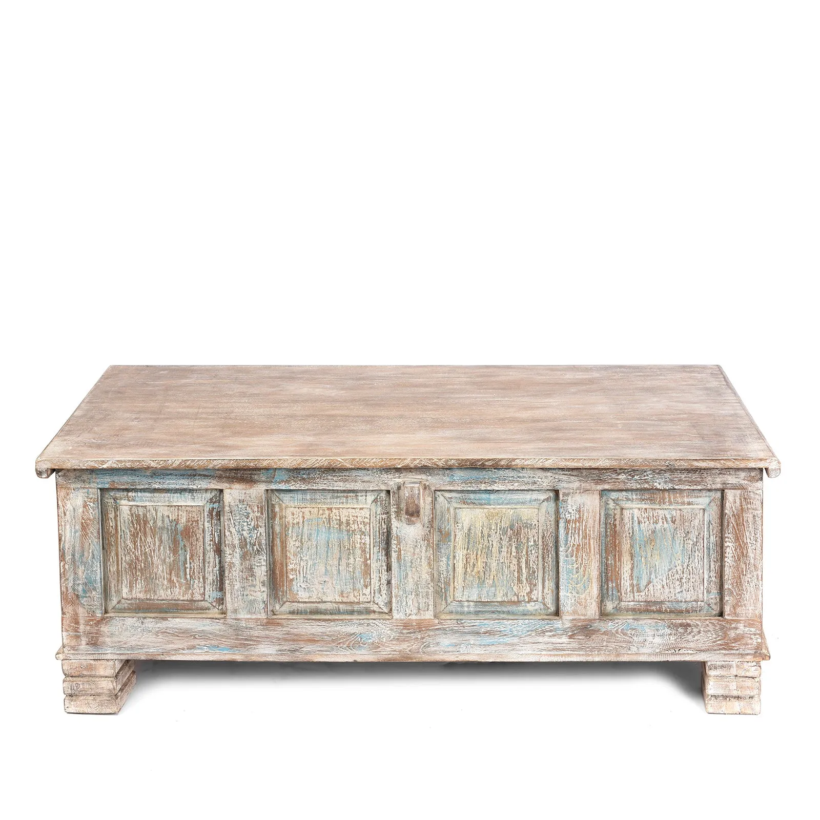 Carved Blanket Chest Made From Reclaimed Teak & Mango Wood