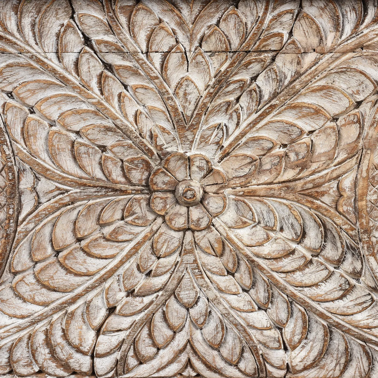 Carved Blanket Chest Made From Reclaimed Teak