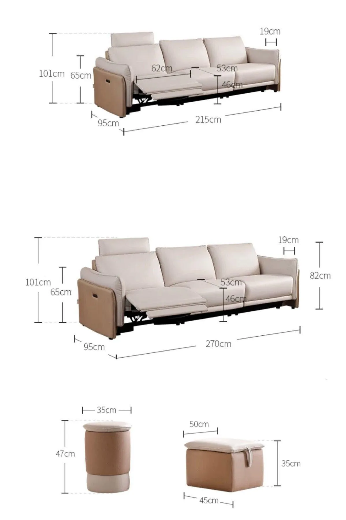 Cassandra Electric Recliner Sofa