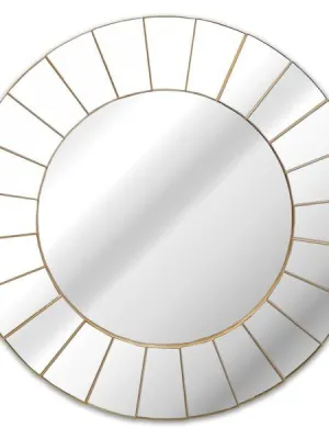 Champagne Stepped Round Wall Mirror (Available in a pack of 4)