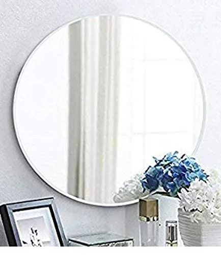 Cheval Glasses Round Shape Frameless Mirror for Bathroom Washbasin for Wall - 18 x 18 Inches.