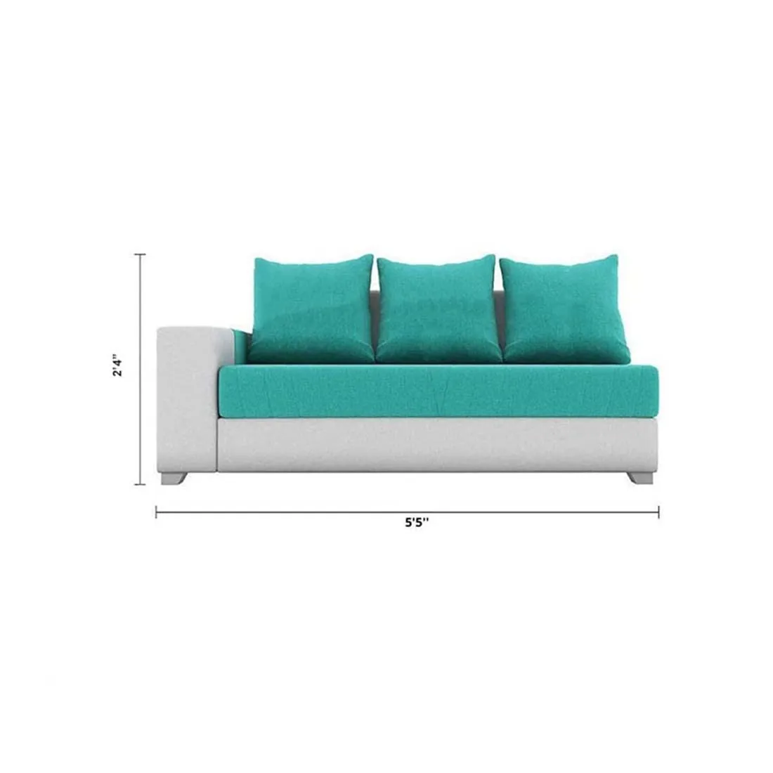 Christie L Shape  Sofa Set with Centre Table and 2 Puffy