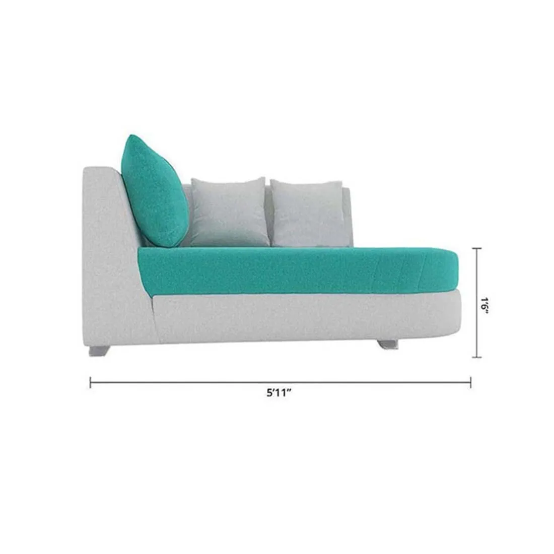 Christie L Shape  Sofa Set with Centre Table and 2 Puffy