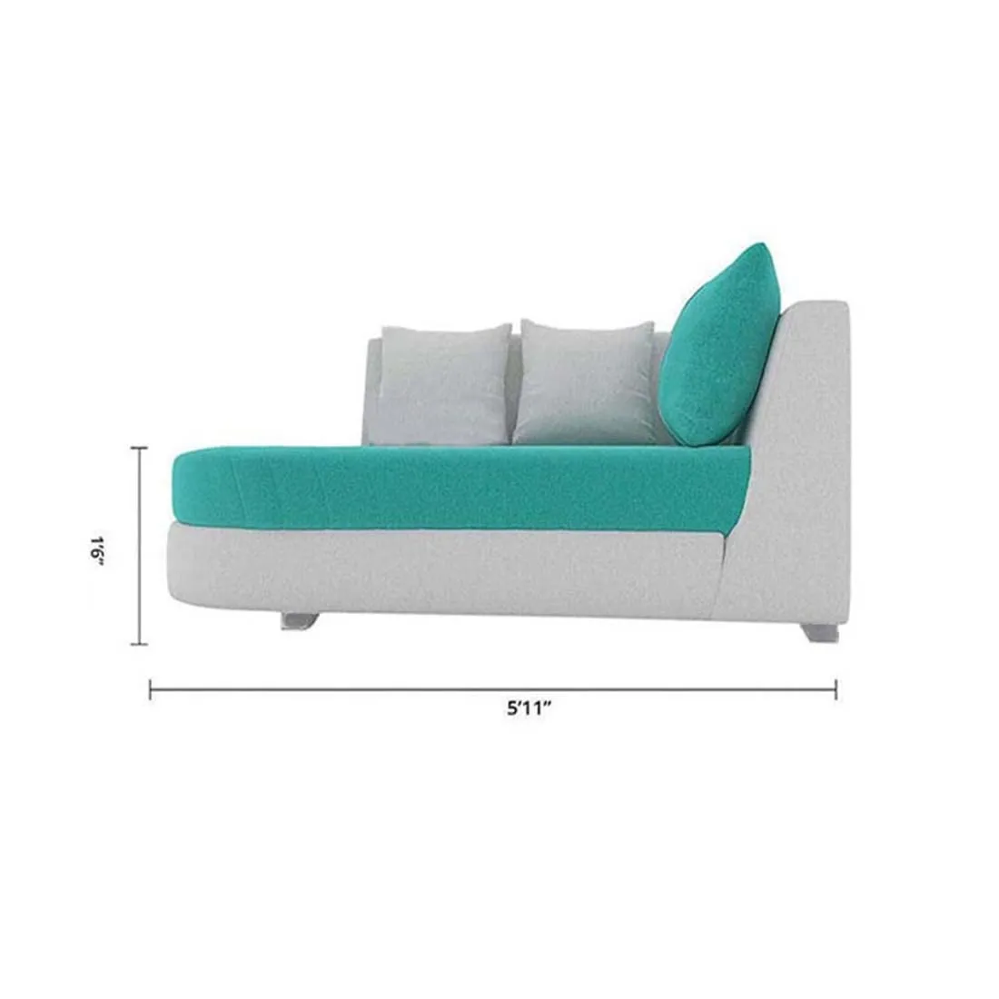 Christie L Shape  Sofa Set with Centre Table and 2 Puffy
