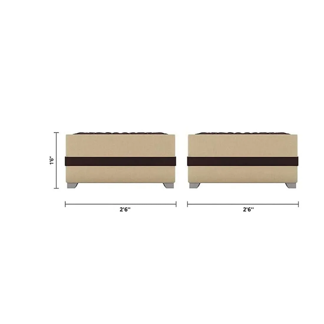 Christie L Shape  Sofa Set with Centre Table and 2 Puffy