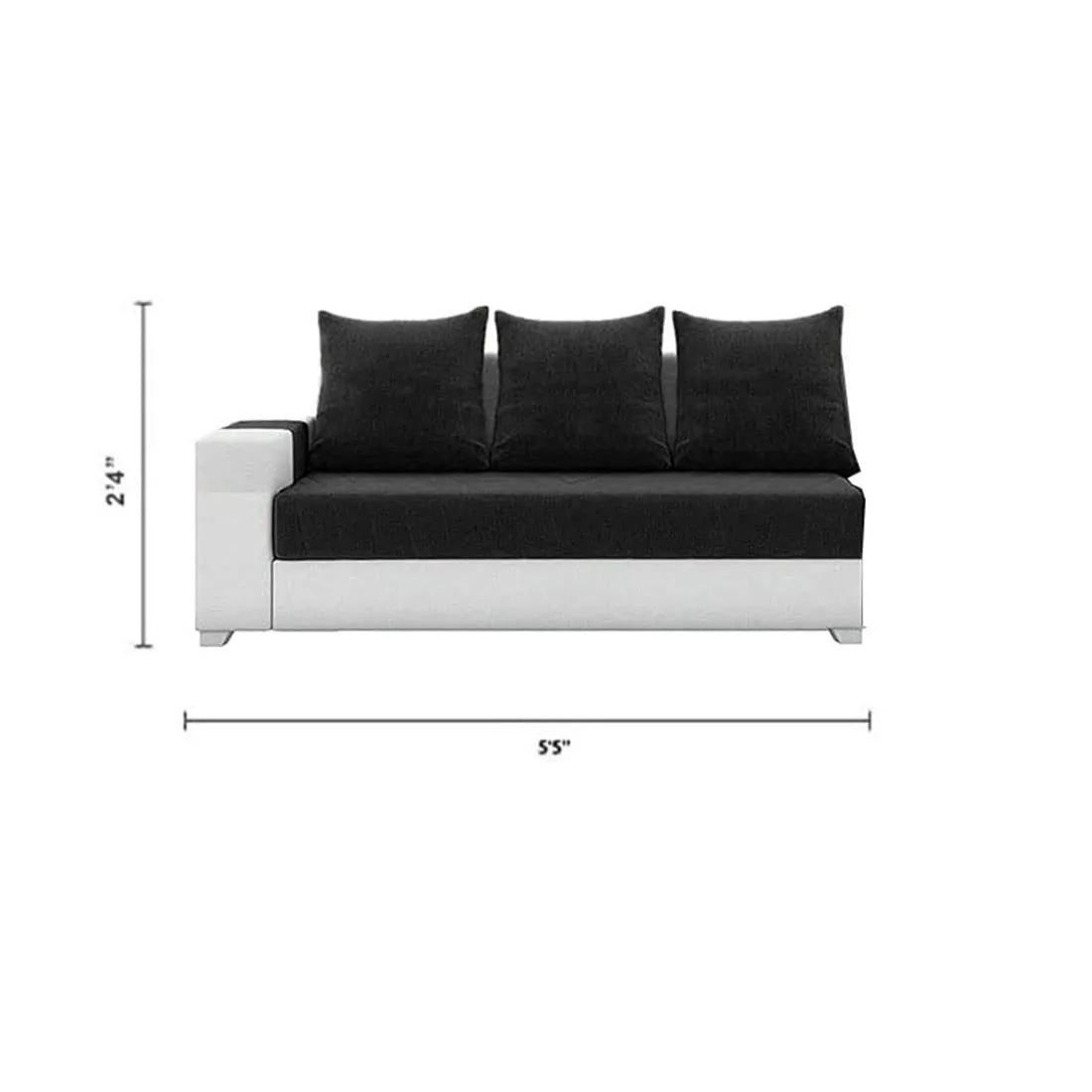 Christie L Shape  Sofa Set with Centre Table and 2 Puffy