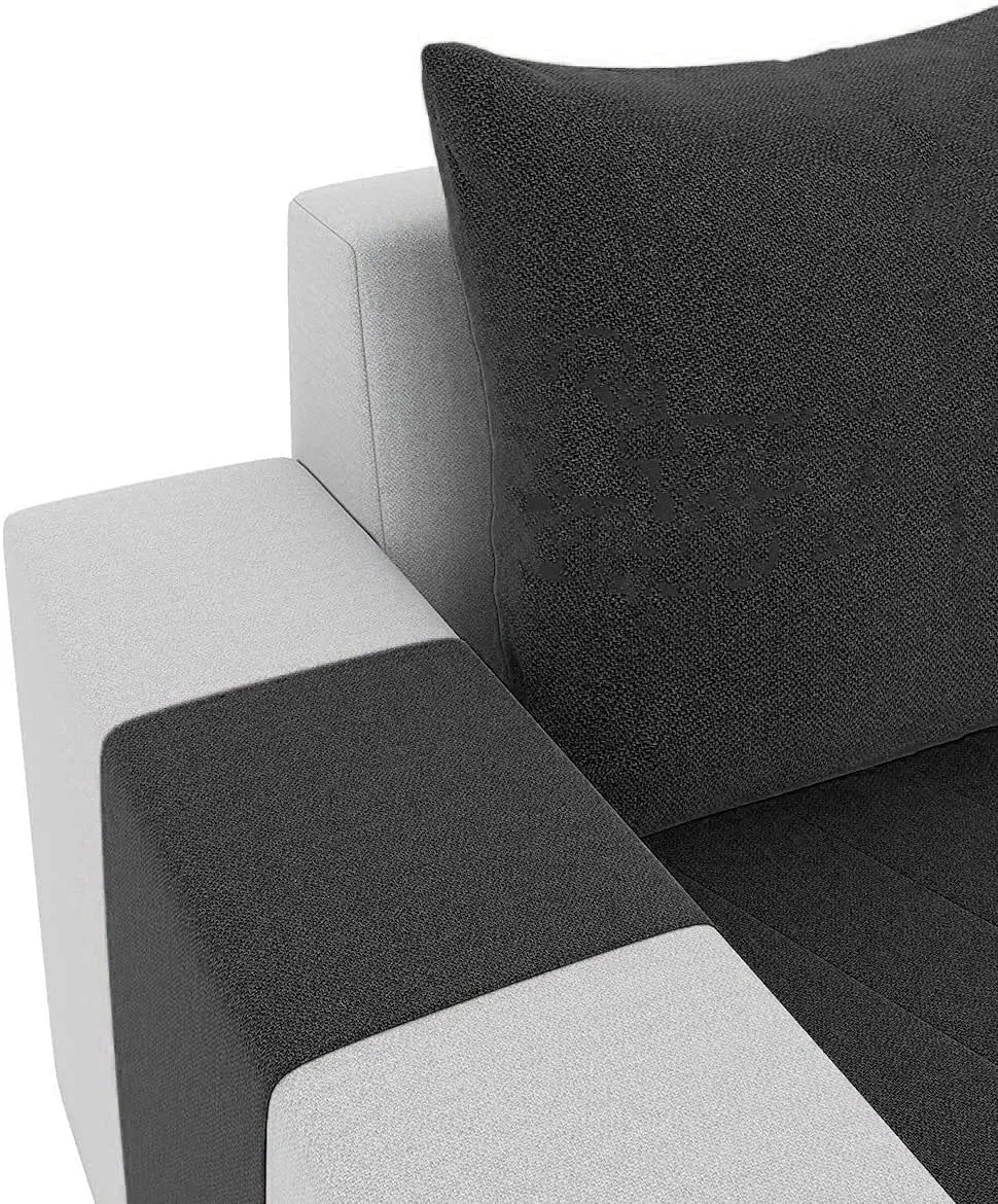 Christie L Shape  Sofa Set with Centre Table and 2 Puffy