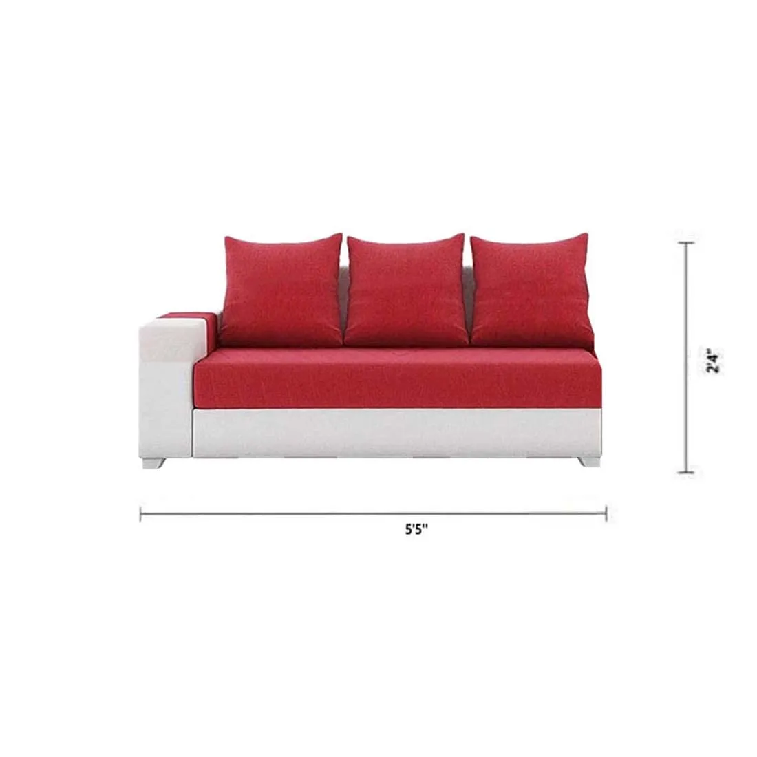 Christie L Shape  Sofa Set with Centre Table and 2 Puffy