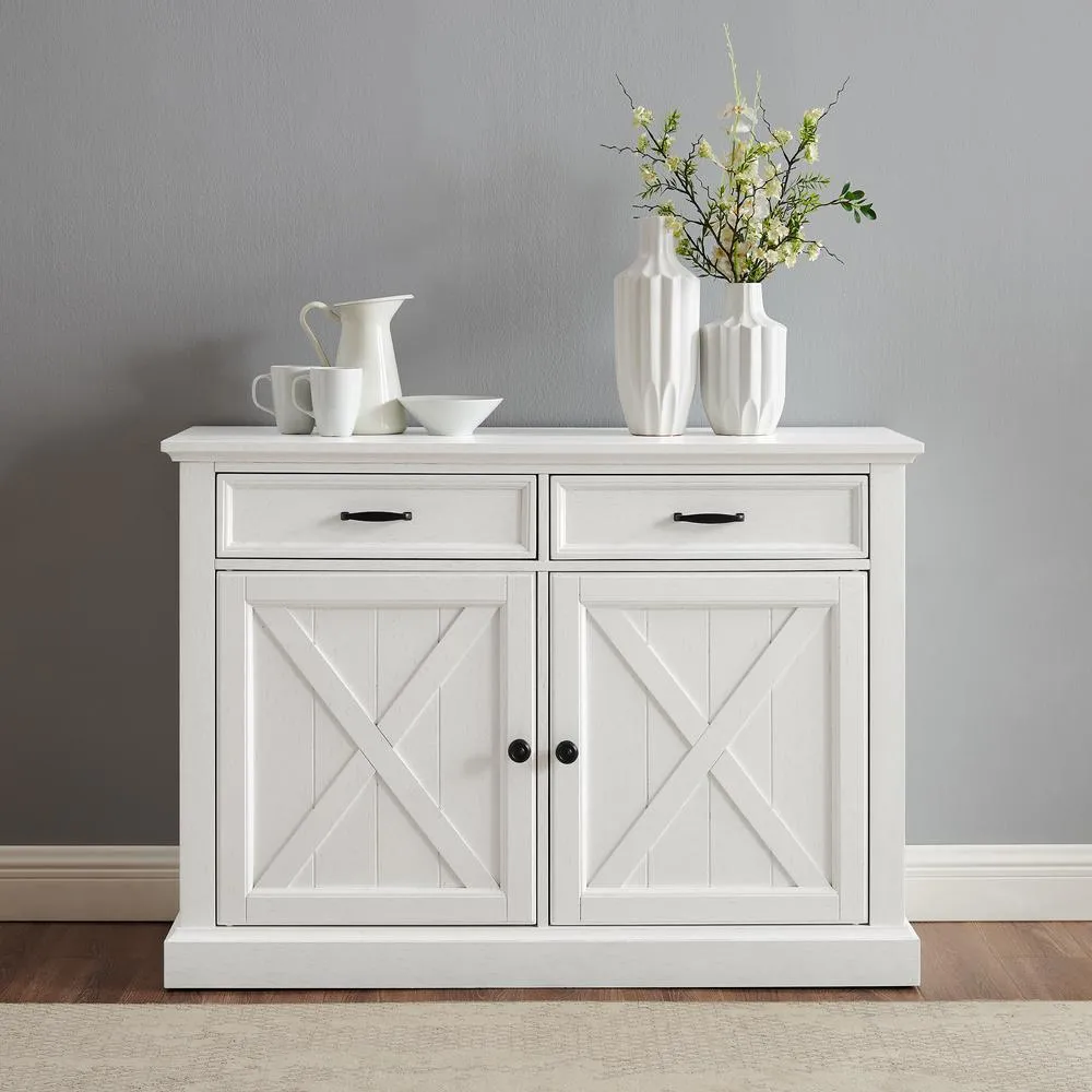 Clifton Sideboard Distressed Farmhouse White Buffet Cabinet