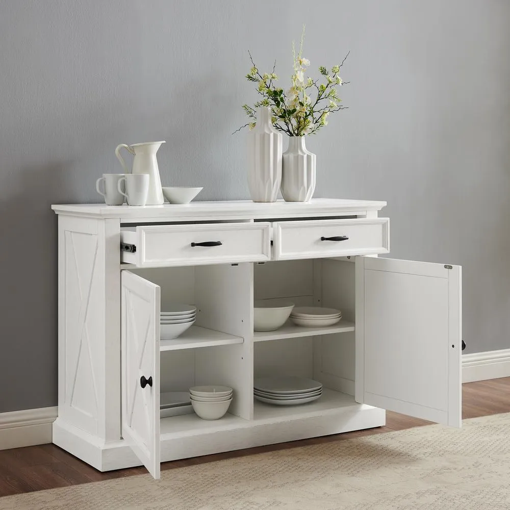 Clifton Sideboard Distressed Farmhouse White Buffet Cabinet