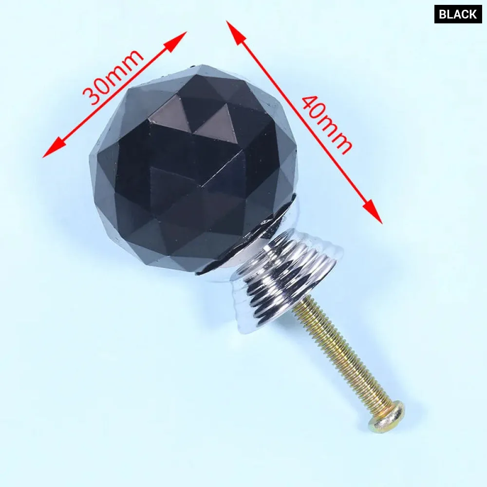 Colourful Crystal Glass Cabinet Knobs Kitchen Furniture