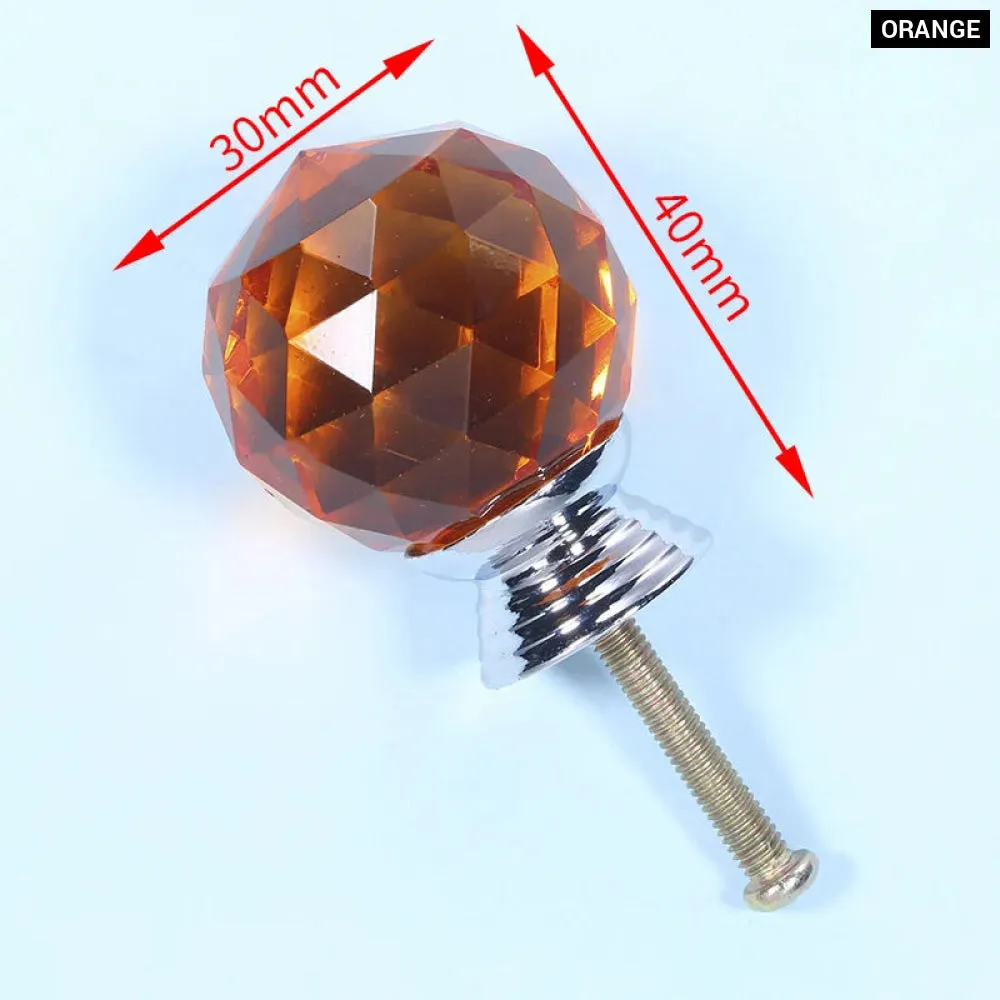 Colourful Crystal Glass Cabinet Knobs Kitchen Furniture