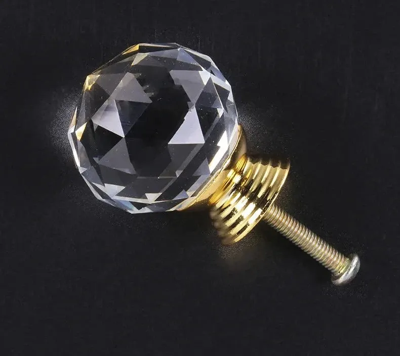 Colourful Crystal Glass Cabinet Knobs Kitchen Furniture