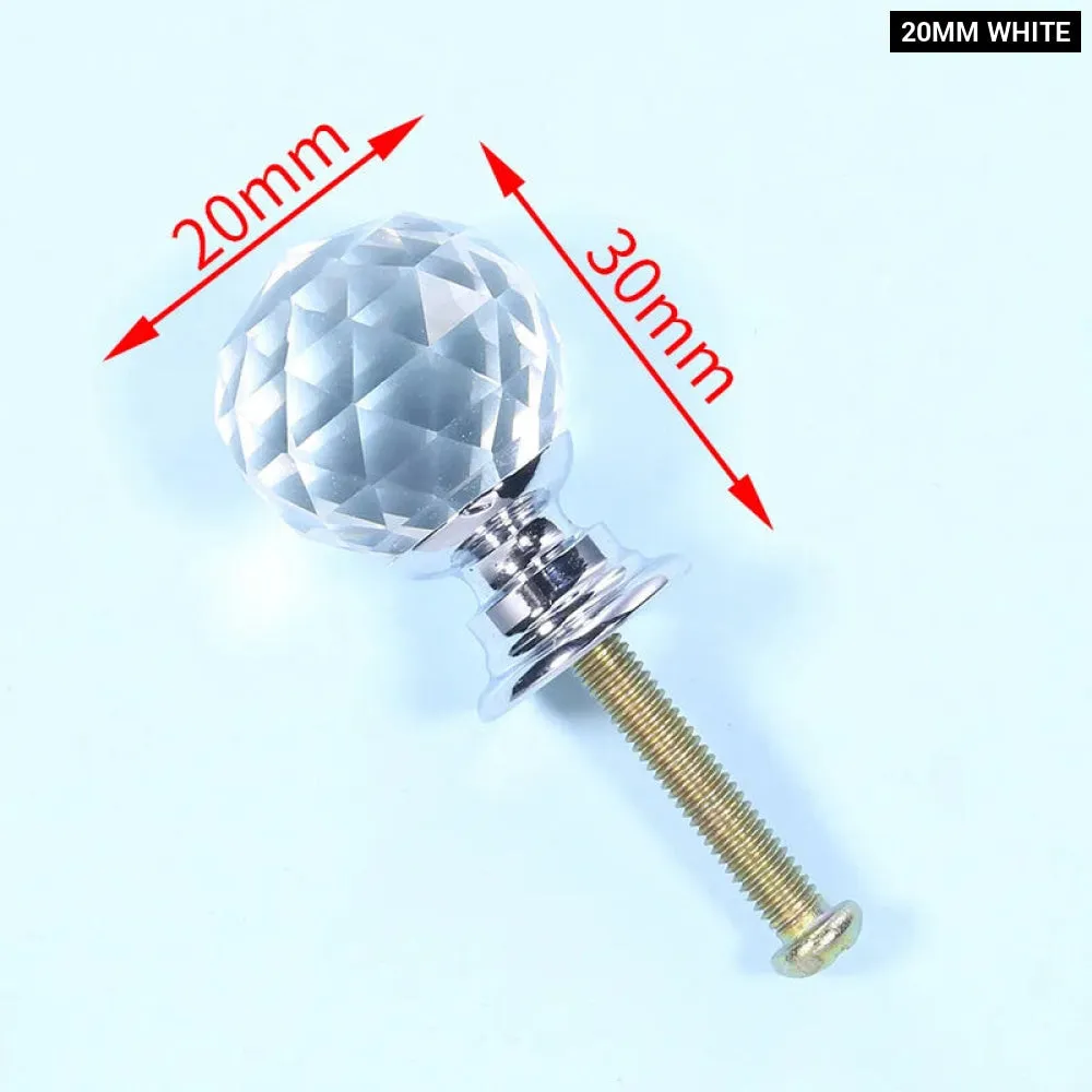Colourful Crystal Glass Cabinet Knobs Kitchen Furniture