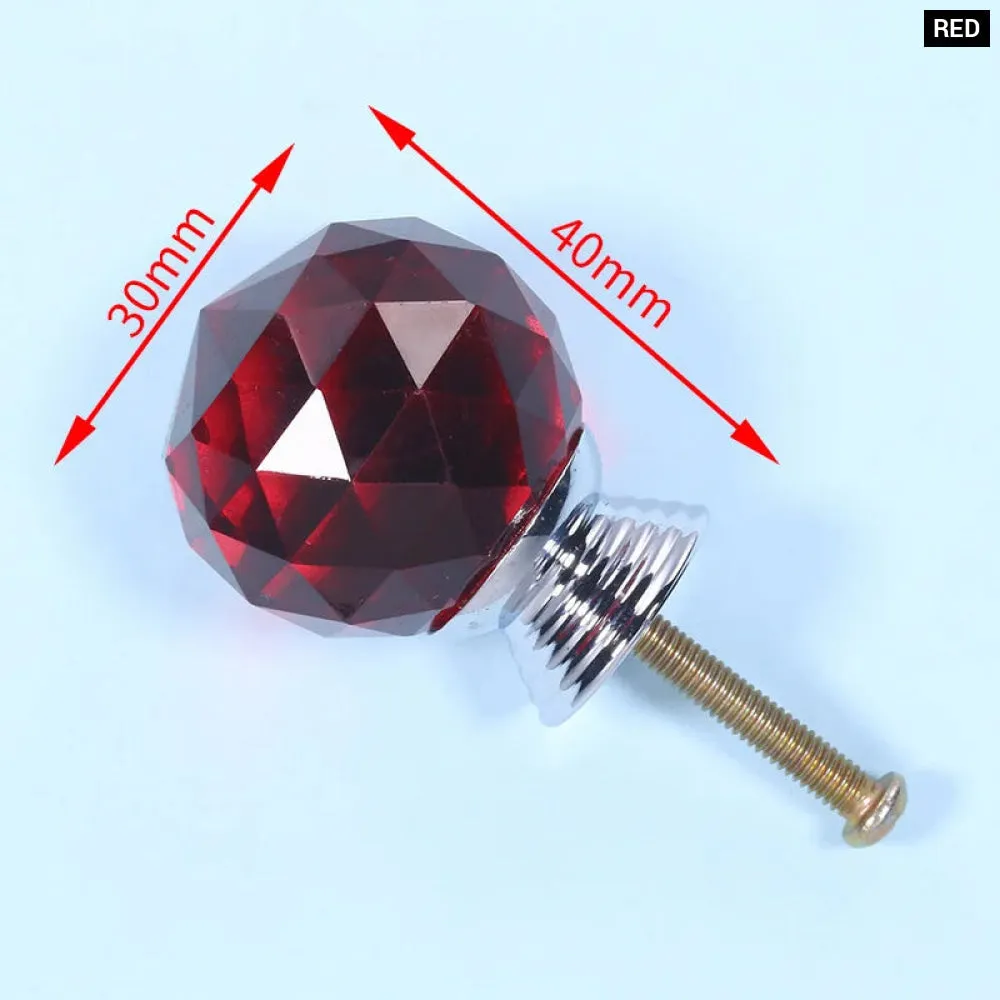 Colourful Crystal Glass Cabinet Knobs Kitchen Furniture