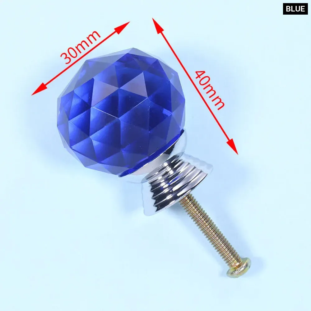 Colourful Crystal Glass Cabinet Knobs Kitchen Furniture