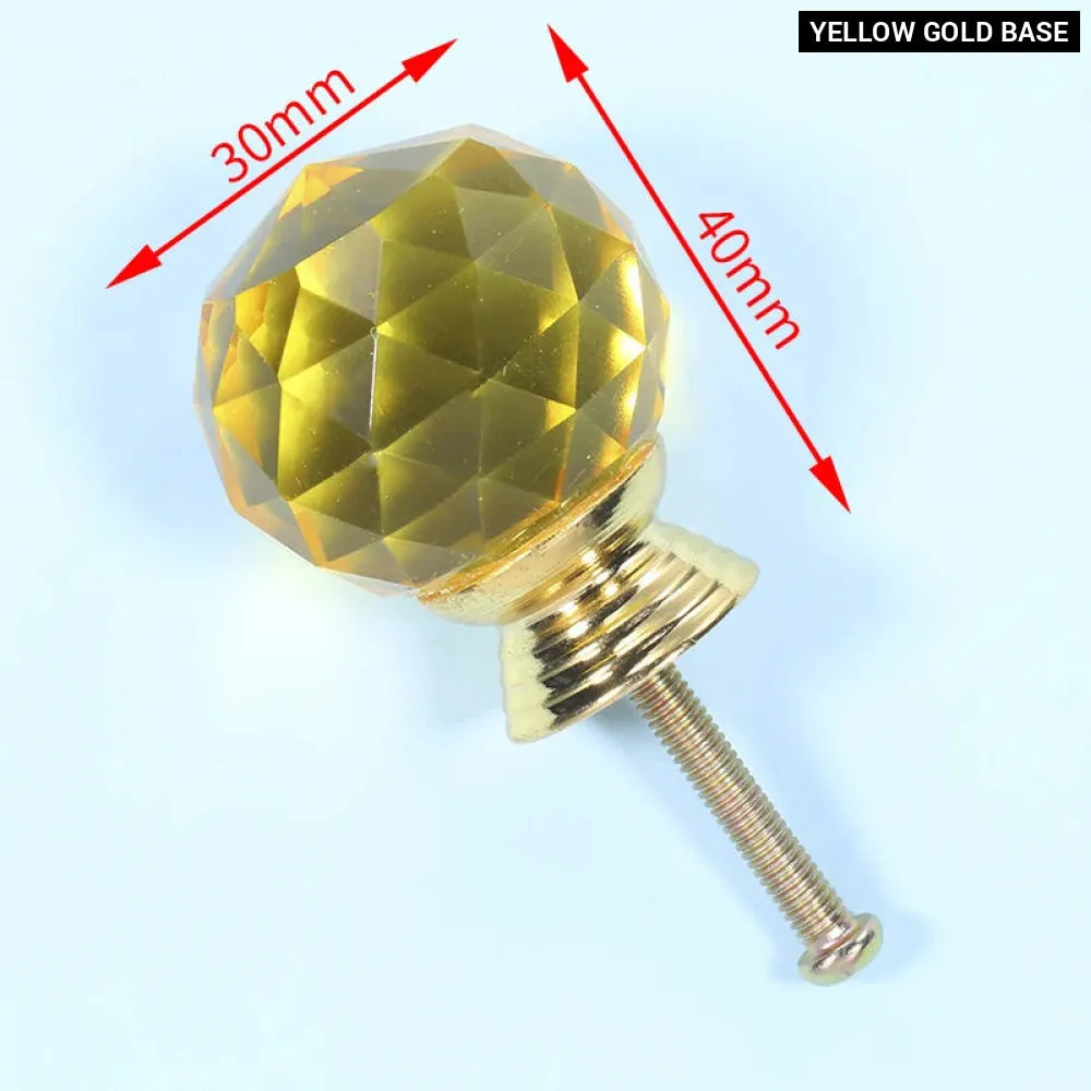 Colourful Crystal Glass Cabinet Knobs Kitchen Furniture