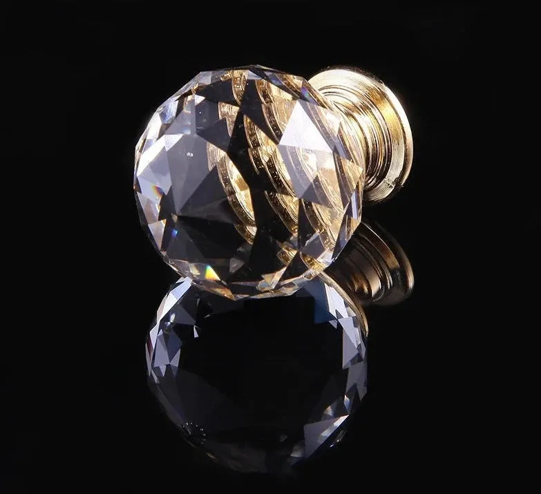 Colourful Crystal Glass Cabinet Knobs Kitchen Furniture