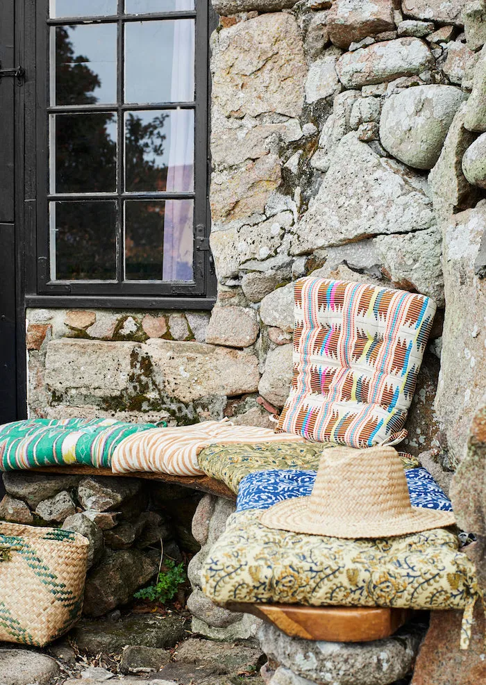 Colourful Ikat Woven Chair Pad