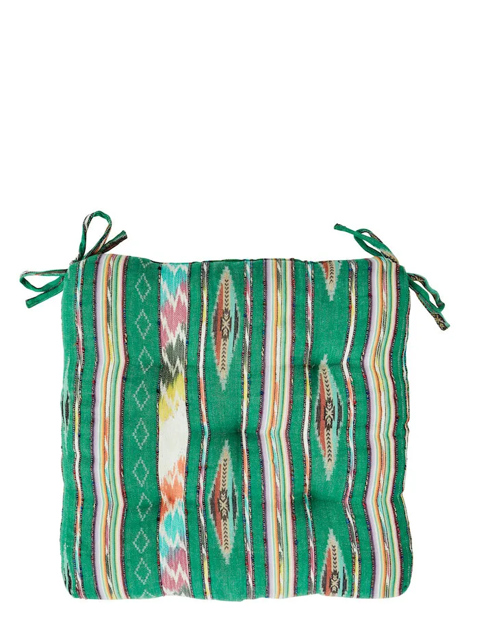 Colourful Ikat Woven Chair Pad