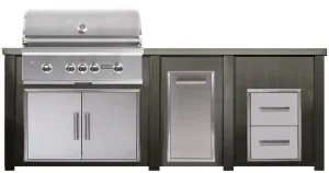Coyote 8' Outdoor Kitchen Grill Island w/ 2 Drawer Cabinet