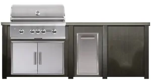 Coyote 8' Outdoor Kitchen Grill Island w/ Plain Panel