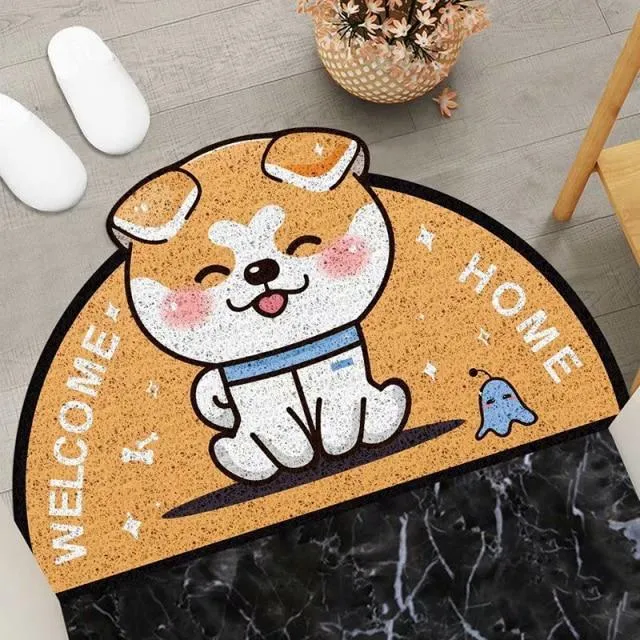 Cozy Cat Welcome: Semi-Circle Kitty Cat Mat