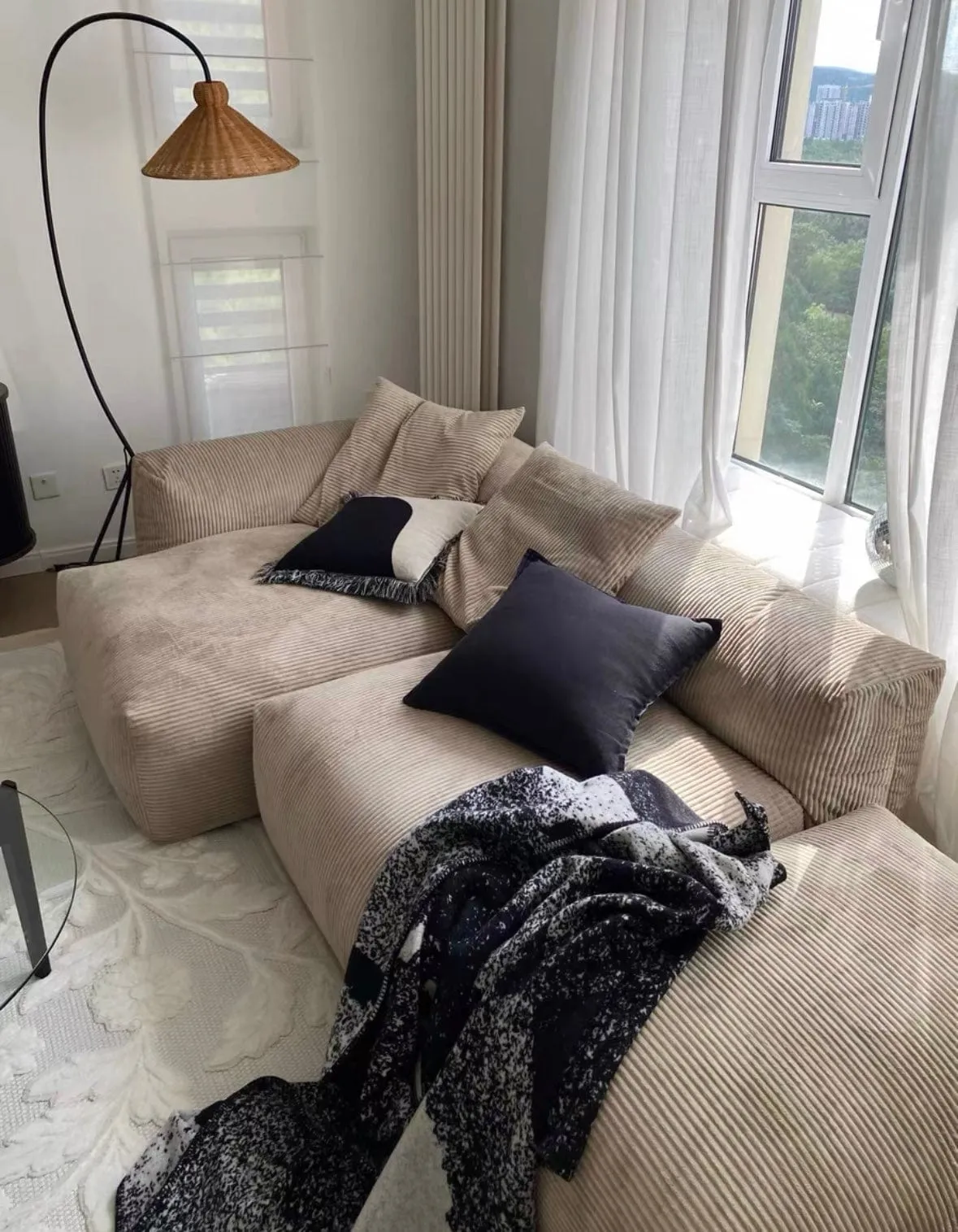 Dante Corduroy Sectional Sofa