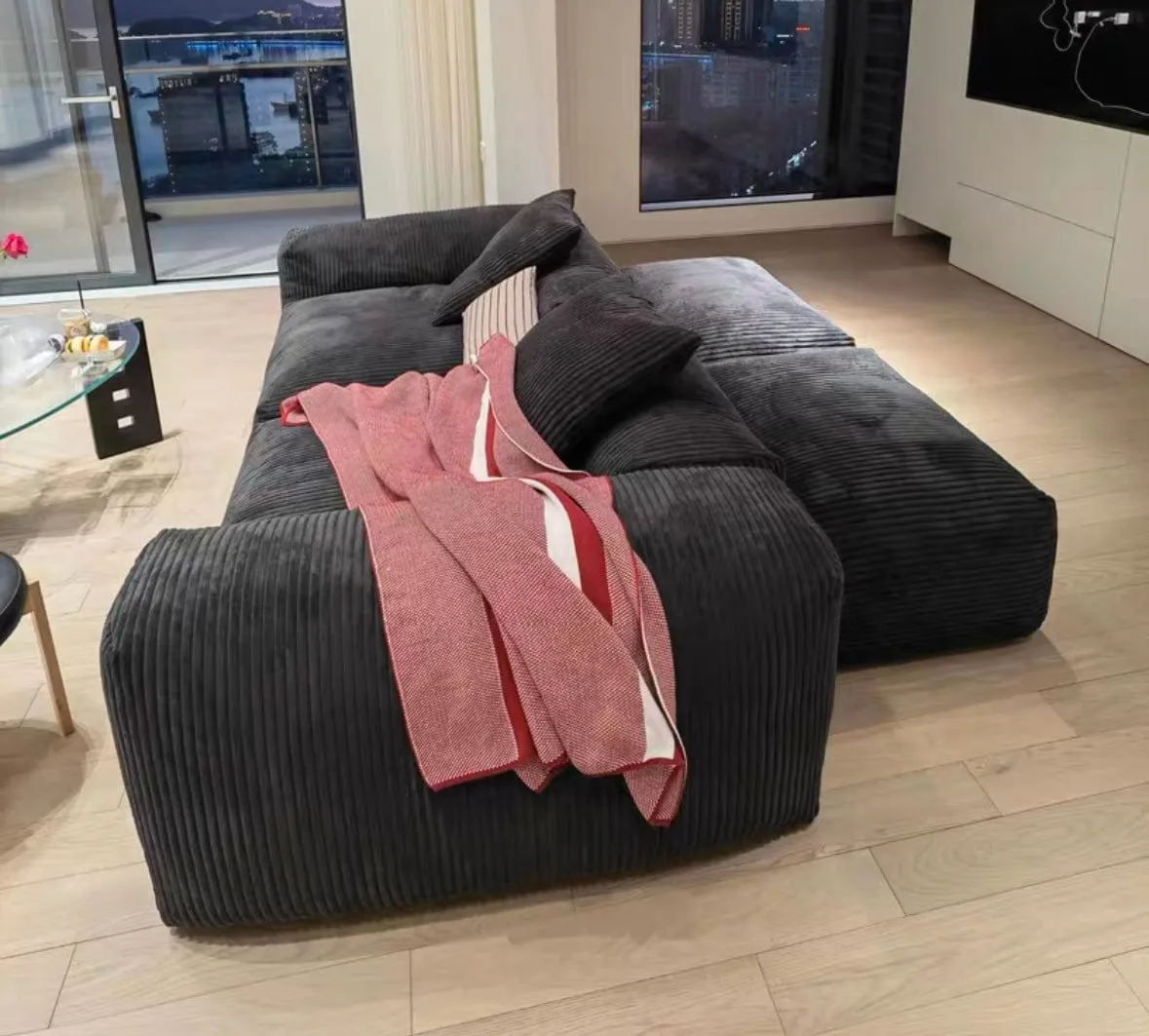 Dante Corduroy Sectional Sofa