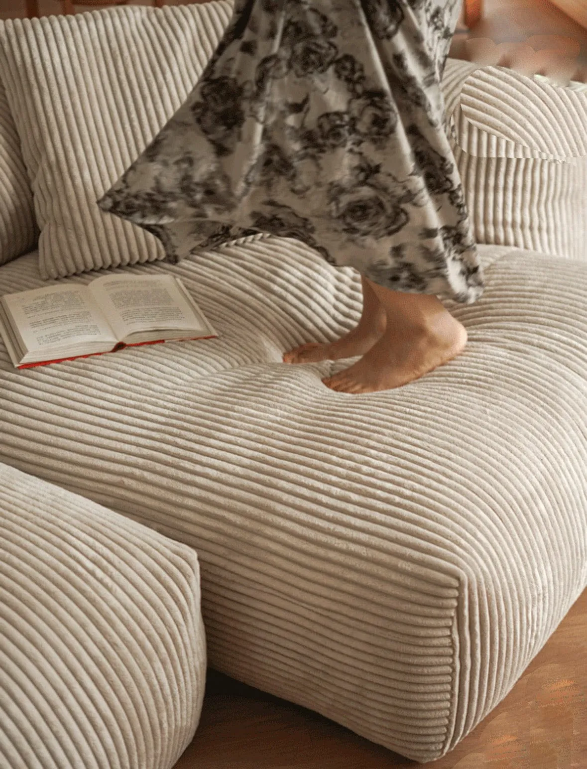 Dante Corduroy Sectional Sofa