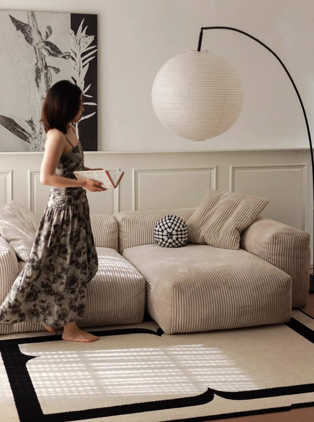 Dante Corduroy Sectional Sofa