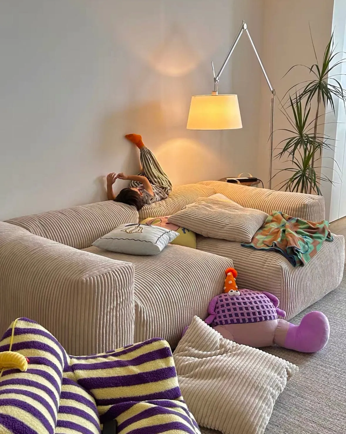 Dante Corduroy Sectional Sofa