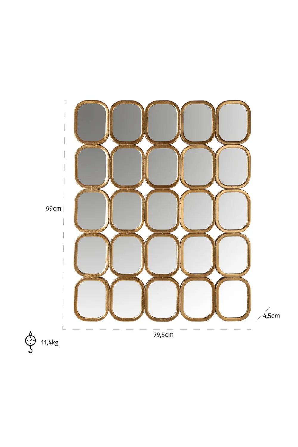 Decorative Connected Gilded Mirrors | OROA Marila