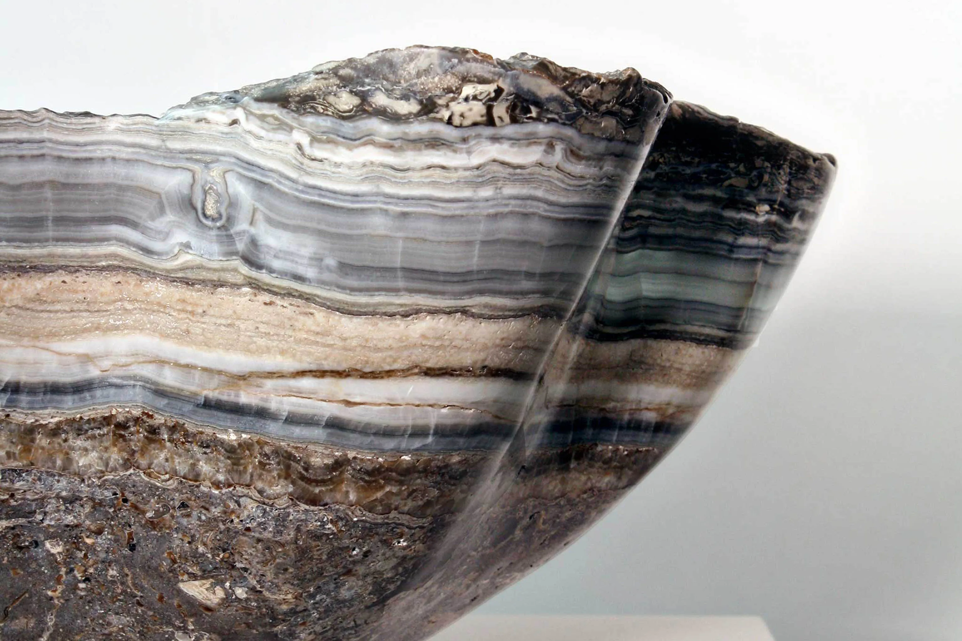 Decorative Stone Bowl, Gray Onyx