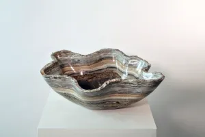 Decorative Stone Bowl, Gray Onyx