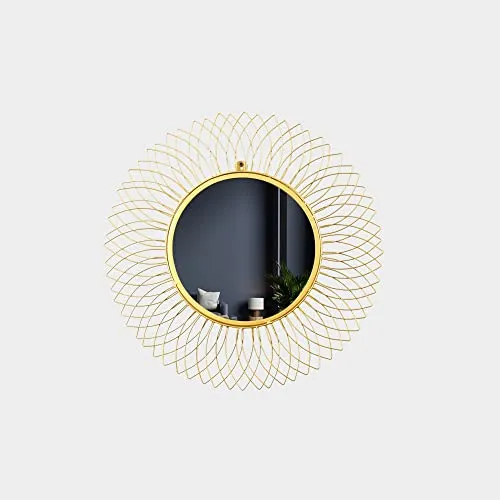 Decorative Sunburst Wall Mirror, 60 cm Diameter, Gold