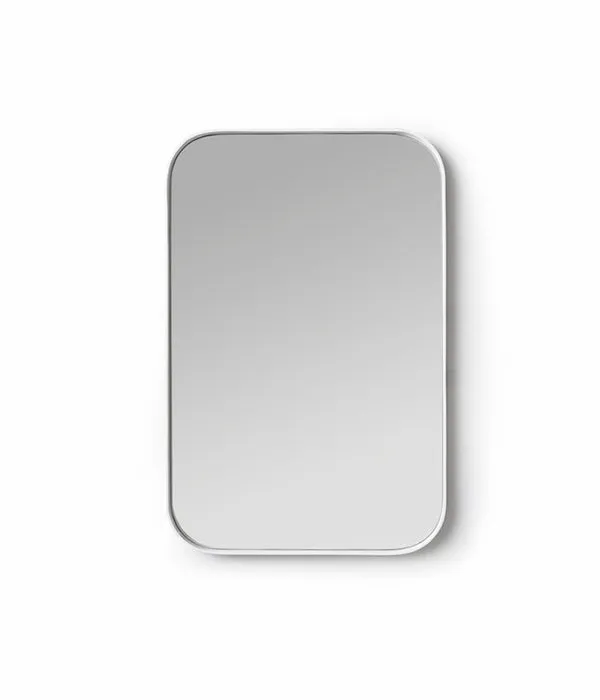 Deep Frame Rounded Rectangle Mirror - White