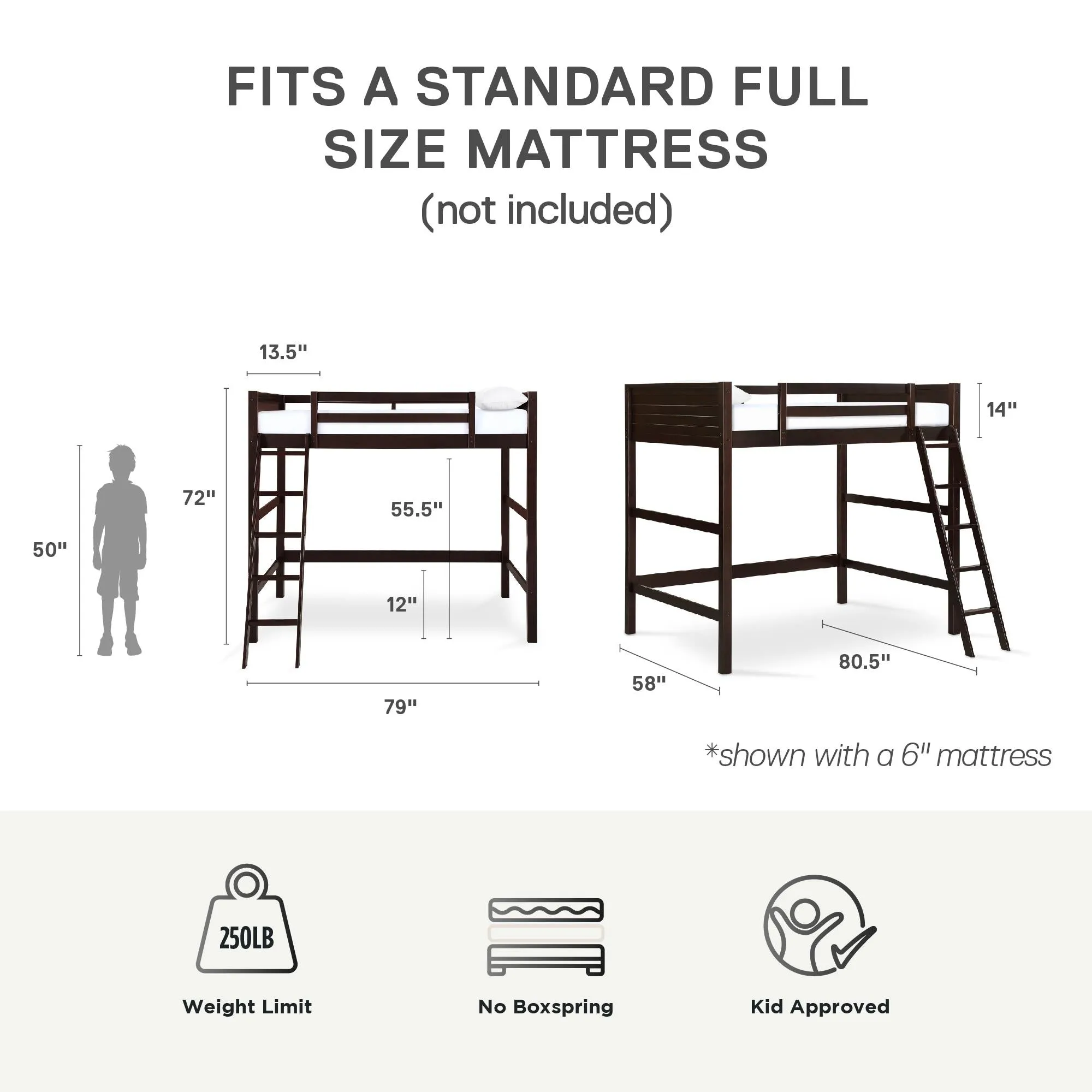 Denver Wood Loft Bed