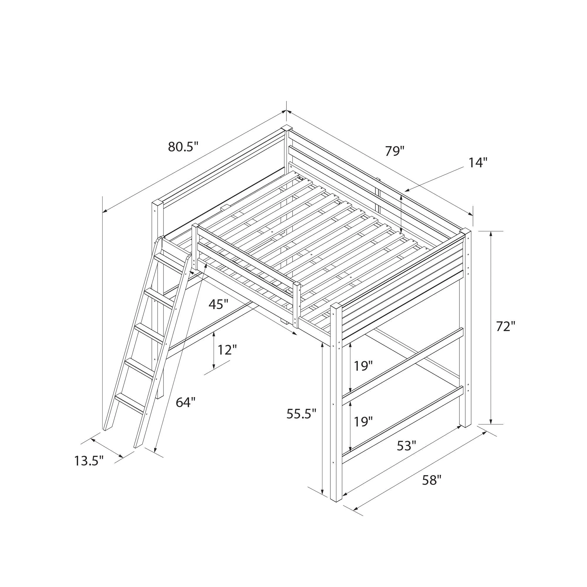 Denver Wood Loft Bed