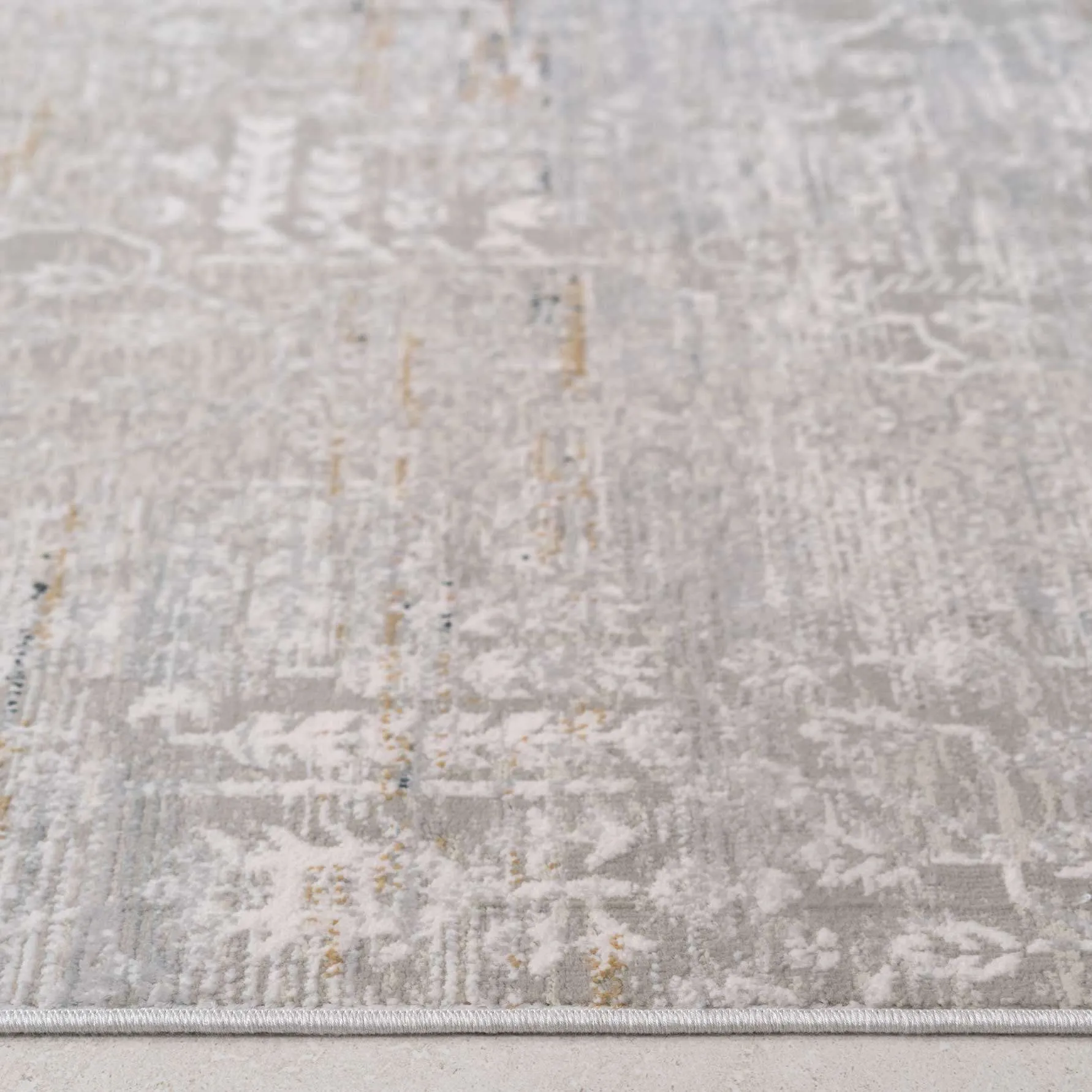 Distressed Mottled Grey Hallway Runner Rug