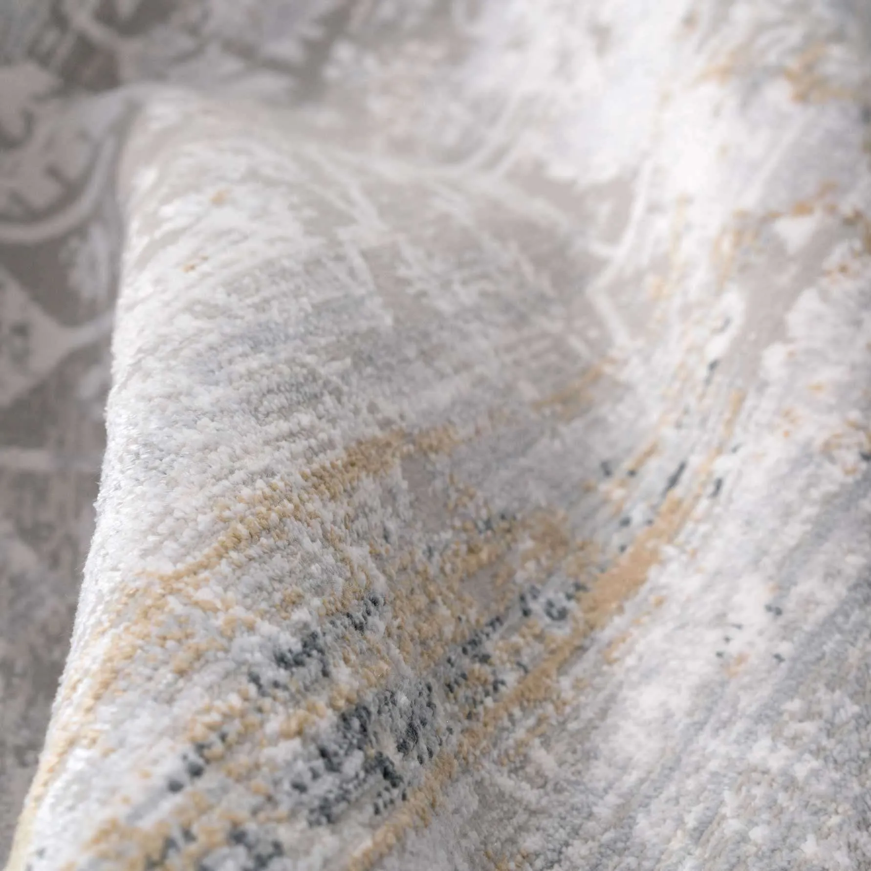Distressed Mottled Grey Hallway Runner Rug